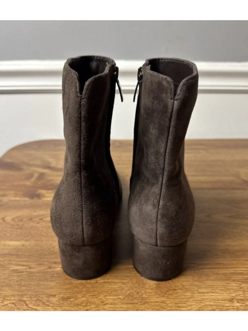Nine West Maribu Ankle Booties Size 8.5 Brown Suede Pointed Toe Zip